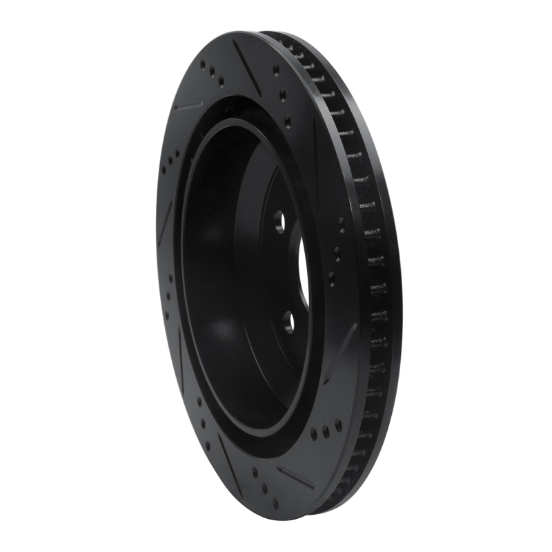 Chevrolet Camaro Brake Rotor (1) - Rear Left - R1 Concepts - Drilled & Slotted - Black - `98-`02